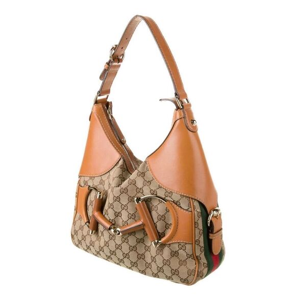 Gucci Canvas Web Horsebit Sherry Line GG Hobo Bag - Picture 2 of 16